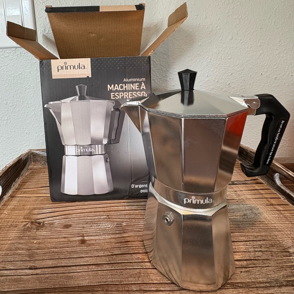 Primula Aluminum 6 Cup Espresso Machine Maker, BNIB *sticker on box